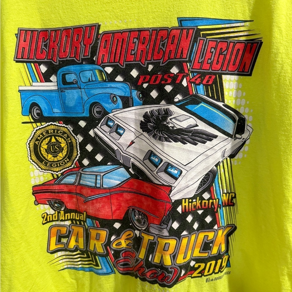 Gildan Ultra Cotton Neon T-Shirt Car & Truck Show Nascar Smokey and the Bandit